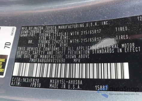 2024 Toyota Corolla Cross Hybrid Se from USA, damaged, VIN 7MUFBABG0RV020690